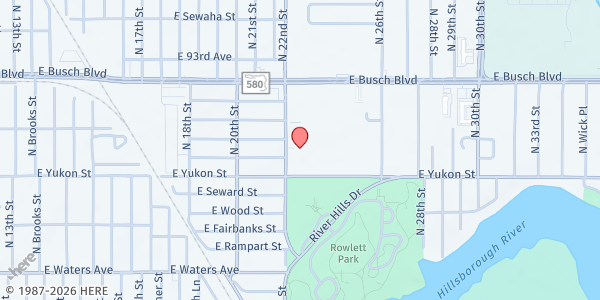 Map showing Woodson Elementary at 8715 N 22nd St, Tampa, FL