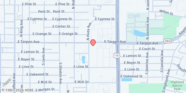 Map showing ST Timothy Lutheran Church at 812 East Tarpon Avenue, Tarpon Springs, FL