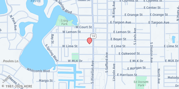Map showing Tarpon Springs Shepherd Center at 304 South Pinellas Avenue, Tarpon Springs, FL