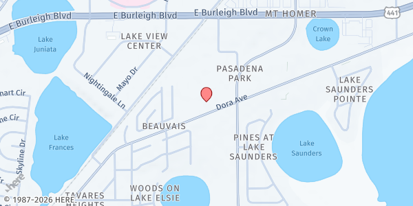 Map showing Lake Cares at Faith Christian Fellowship at 1951 Dora Ave., Tavares, FL