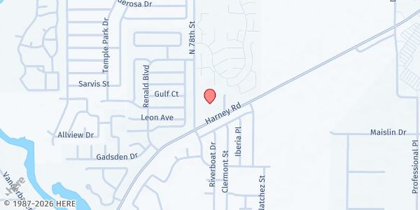 Map showing New Salem MB Church at 8525 N 78th St, Temple Terrace, FL