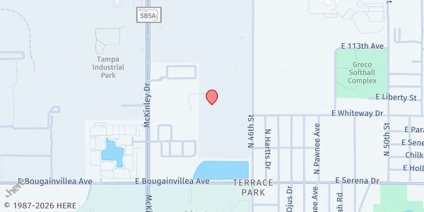 Map showing JAMES A HALEY VA HOSPITAL at 10770 North 46th Street, Terrace Park, FL