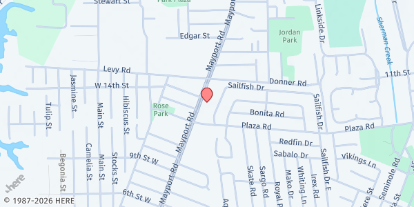 Map showing BEAM - Beaches Emergency Assistance Ministry at 1447 Mayport Road, The Beaches, FL