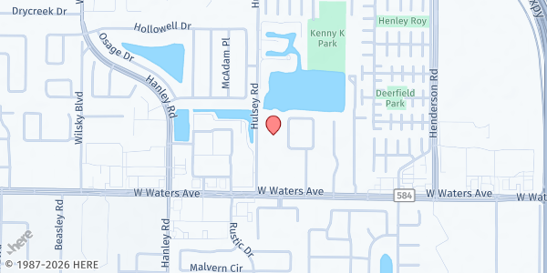 Map showing Living Faith Baptist Church Bible Fellowship at 8607 Hulsey Road, Town N Country Alliance, FL