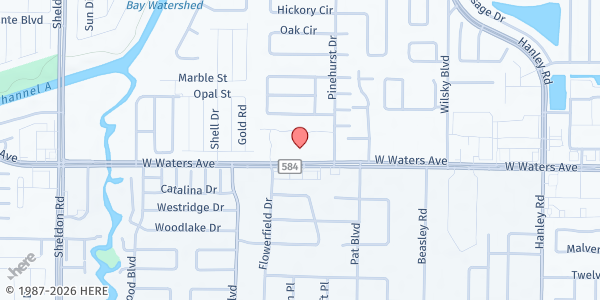 Map showing Tampa Family Health Center - Waters Avenue at 8213 West Waters Avenue, Town N Country Alliance, FL