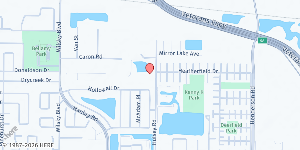 Map showing Tampa Spanish SDA Church at 9602 Hulsey Road, Town N Country Alliance, FL