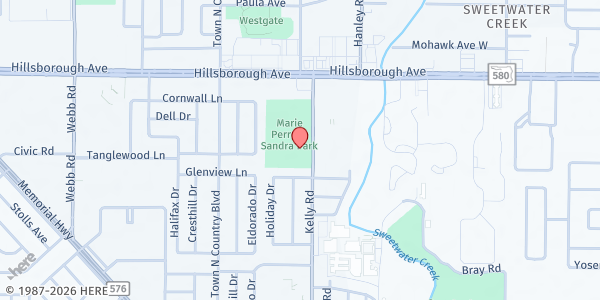 Map showing Boricuas de Corazon Inc - Main Office at 5120 Kelly Road, Town N County Park, FL