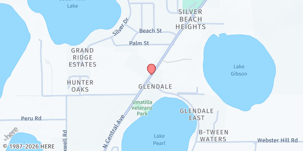 Map showing Hilltop Community Center at 41444 North Central Avenue, Umatilla, FL