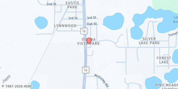 Map showing Victory Christian Ministries - Main Distribution Site at 37240 SR 19, Umatilla, FL