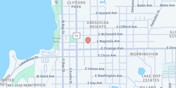 Map showing Agape House Ministry, Inc. at 320 E. Magnolia Ave., Unincorporated, FL