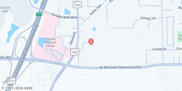 Map showing HOPE Helps, Inc. - Oviedo at 812 Eyrie Drive, Unincorporated, FL