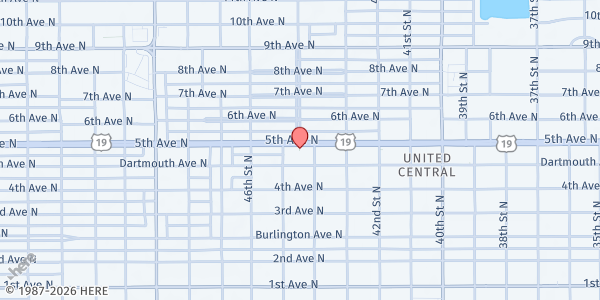 Map showing St. Luke's United Methodist Church - Serenity at 4444 5th Avenue North, United Central, FL