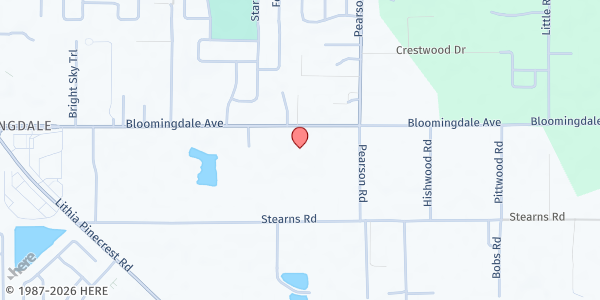 Map showing FIRST BAPTIST CHURCH OF BLOOMINGDALE at 3303 Bloomingdale Avenue, Valrico, FL