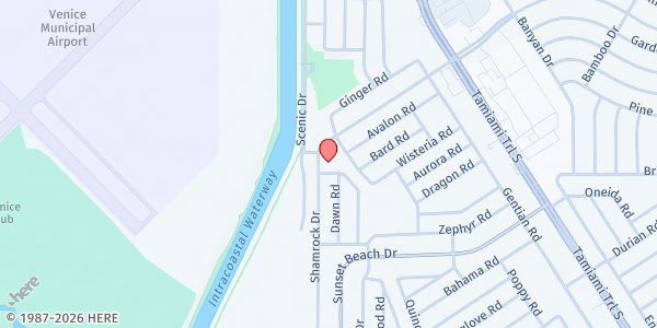 Map showing Center of Hope of South County at 2395 Shamrock Dr, Venice, FL