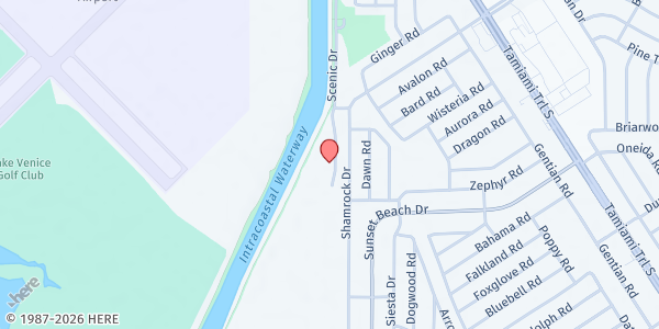 Map showing Senior Friendship Centers - Venice at 2350 Scenic Dr., Venice, FL