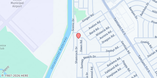 Map showing The Center of Hope of South County at 2455 Shamrock Dr., Venice, FL