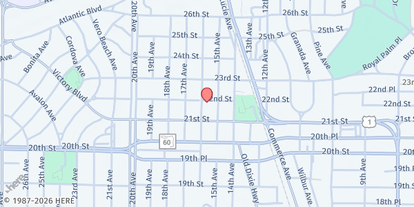 Map showing FOOD PANTRY OF INDIAN RIVER COUNTY at 2206 16th Ave., Vero Beach, FL