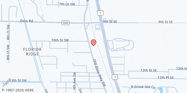 Map showing UNITED AGAINST POVERTY - SOUTH VERO BEACH at 1050 Old Dixie Hwy. SW, Vero Beach, FL
