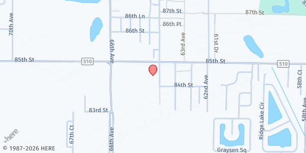 Map showing Department of Human Services (Wabasso) at 8445 64th Avenue, Wabasso, FL