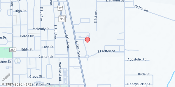 Map showing CFHC Wauchula at 807 Cobb Ct, Wauchula, FL