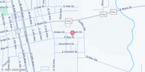 Map showing Hardee Help Center at 713 East Bay Street, Wauchula, FL