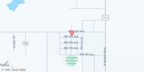 Map showing Grand Harvest Food Pantry at 486 NW 9th Ave, Webster, FL