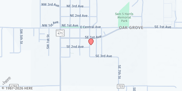 Map showing Webster United Methodist Church at 173 SE 3rd St., Webster, FL