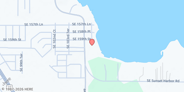 Map showing Hope Lake Weir Food Pantry at 10495 SE Sunset Harbor Rd, Weir, FL