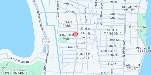 Map showing CROS Ministries - West Palm Beach Pantry at 2107 N. Tamarind Ave., West Palm Beach, FL