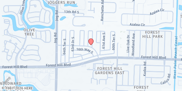 Map showing Feeding The Hungry - WPB at 1651 62nd Ave. S., West Palm Beach, FL