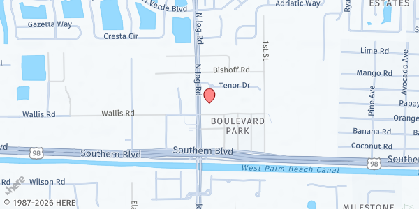 Map showing Haitian Christian Church of Palm Beach at 300 N. Jog Rd., West Palm Beach, FL