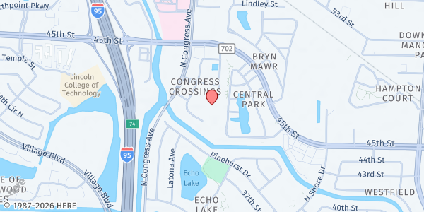 Map showing Redemptive Life at 4431 Embarcadero Dr, West Palm Beach, FL