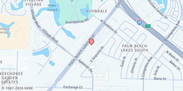 Map showing The Salvation Army - Palm Beach County at 2100 Palm Beach Lakes Blvd., West Palm Beach, FL