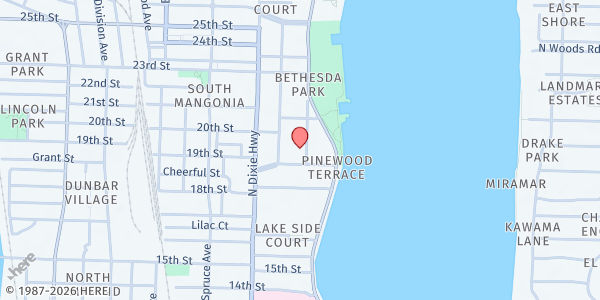 Map showing Tree of Life Center at 2017 Broward Ave., West Palm Beach, FL