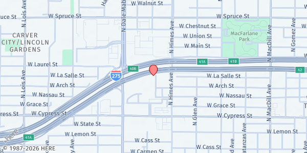 Map showing Faith Café at 1340 North Clearview Avenue, Westshore, FL