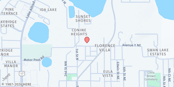 Map showing HELP- Human Environment Linking People at 135 Ave Y NE, Winter Haven, FL