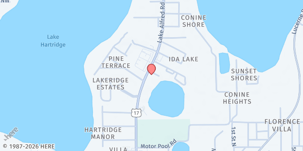 Map showing Ministerio Rey de Reyes Internacional Inc at 2870 Lake Alfred Rd., Winter Haven, FL