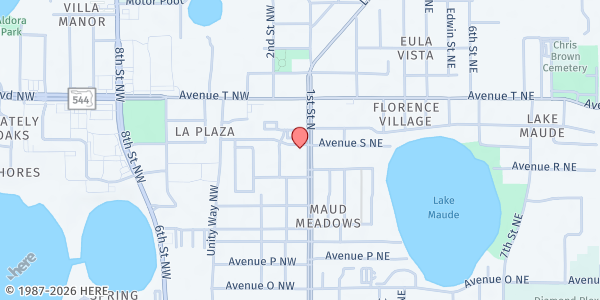Map showing Neighborhood Service Center at 608 Avenue South Northwest, Winter Haven, FL