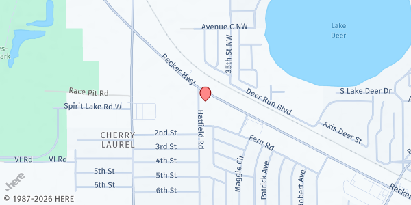 Map showing Ridgepoint Church at 100 Hatfield Road, Winter Haven, FL