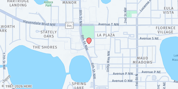 Map showing Salvation Army, East Polk at 1898 Highway 17 North, Winter Haven, FL