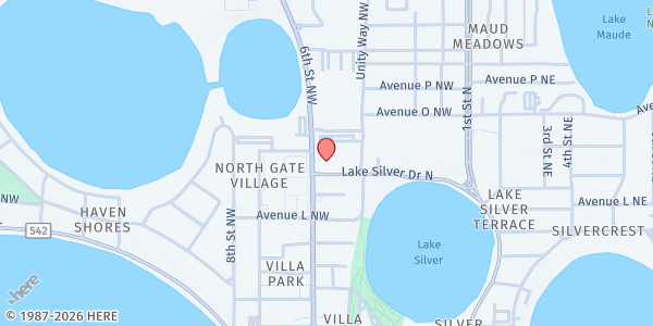 Map showing St. Joseph Catholic Church at 532 Ave. M NW, Winter Haven, FL