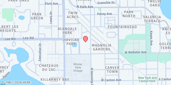 Map showing 4C Winter Park at 901 W. Webster, Winter Park, FL