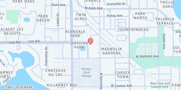 Map showing 4C Winter Park Neighborhood Family Center at 901 W. Webster Ave., Winter Park, FL
