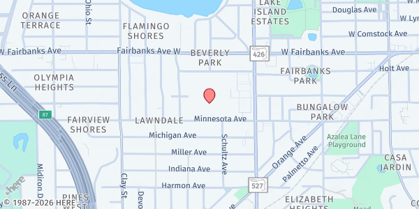 Map showing Big Sis, Inc. - Winter Park at 805 S. Orlando Ave., Winter Park, FL