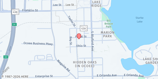 Map showing Foundation of Lights - Umah-Tazkia Food Pantry at 120 Floral Street, Winter Park, FL