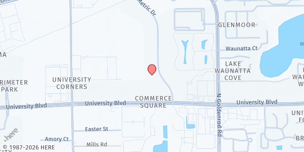 Map showing Hope & Help Center of Central Florida at 4122 Metric Dr., Winter Park, FL