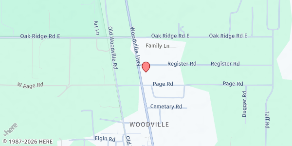 Map showing Life of Christ Thrift Store at 8921 Woodville Hwy, Woodville, FL