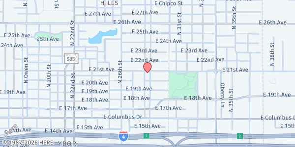 Map showing Abe Brown Ministries: Food for Life - Ybor City at 2918 North 29th Street, Ybor City, FL