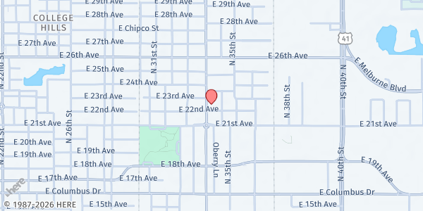 Map showing Tampa Bay Community and Family Food Pantry at 3101 North 34th Street, Ybor City, FL