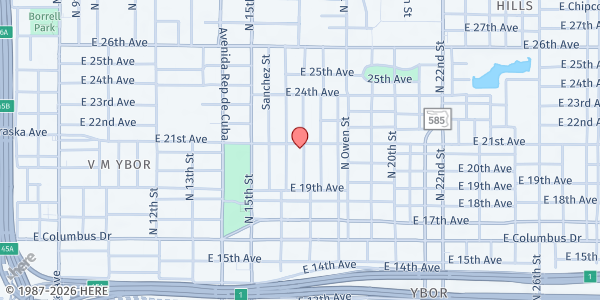 Map showing Ybor Street Garden - Kinship Free Market at 2924 Ybor Street, Ybor City, FL